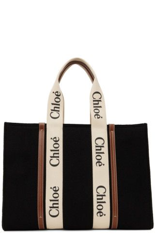 Black & Brown Large Wool Woody Tote | SSENSE