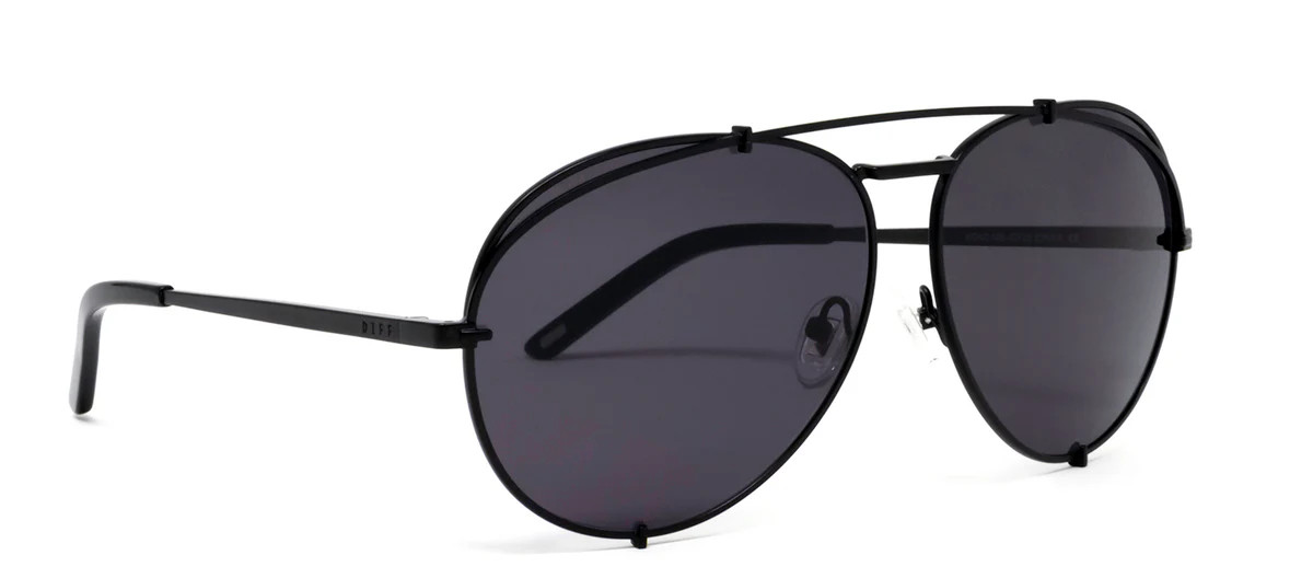 DIFF Koko Black Aviator Sunglasses | SOLSTICE