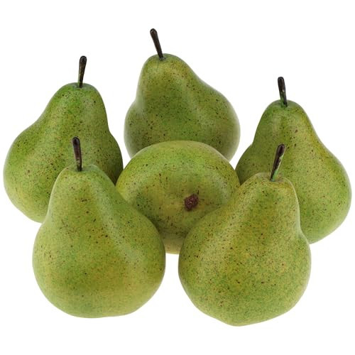 Gresorth 6pcs High Grade Fake Green Pear Decoration Artificial Realistic Fruit Simulation for Home Party Holiday Christmas Display | Amazon (US)