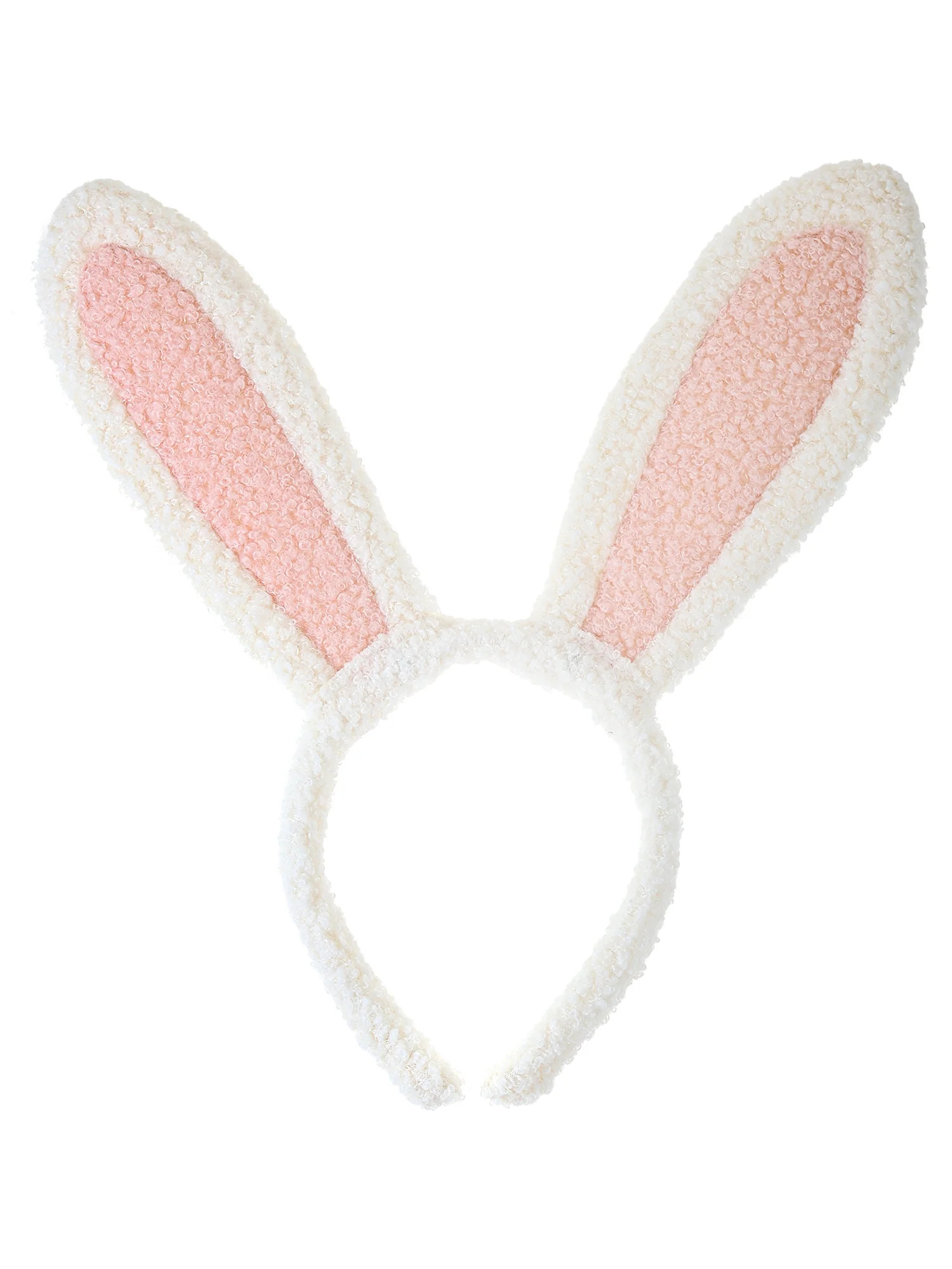 Way to Celebrate Easter Plush Ivory and Pink Bunny Ear Headband, 1 Piece | Walmart (US)