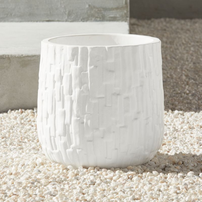 Lada White Planter Small + Reviews | CB2 | CB2