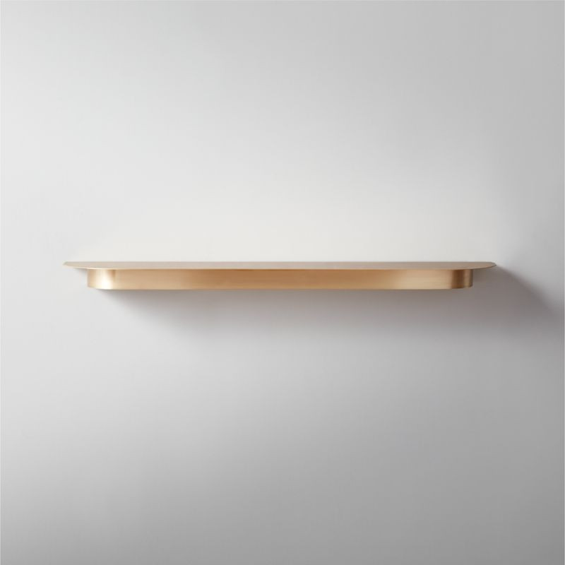 Collar Brass Wall Shelf Large 30" + Reviews | CB2 | CB2