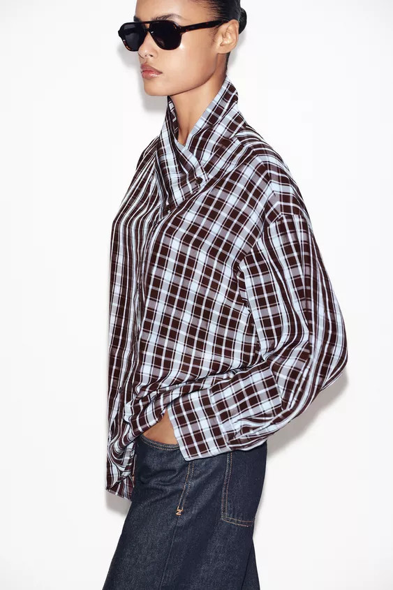 PLAID WRAP SHIRT | Zara DE