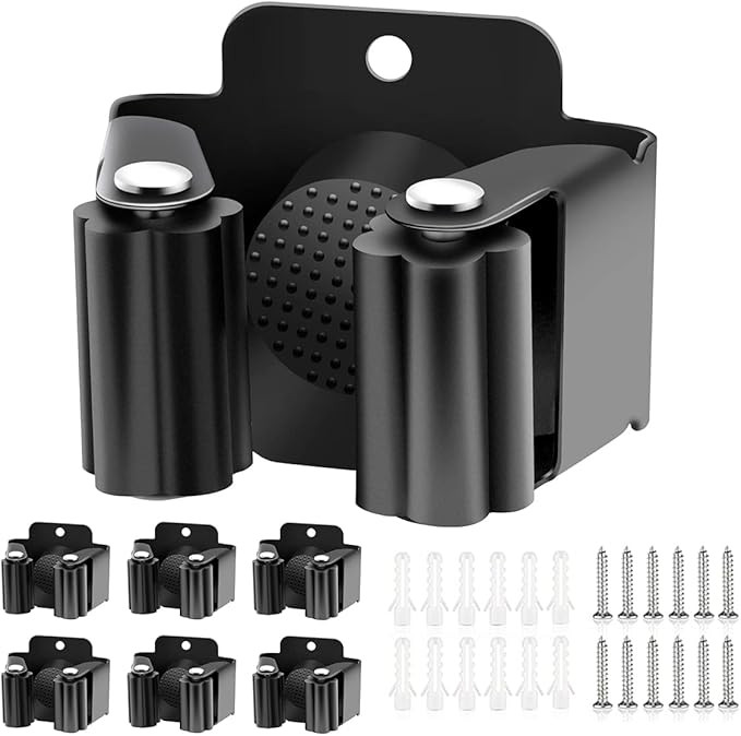 Verdenu 6 Pack Broom Holder, Stainless Steel Command Broom Holder with Screws, Garden Tool Rack f... | Amazon (US)
