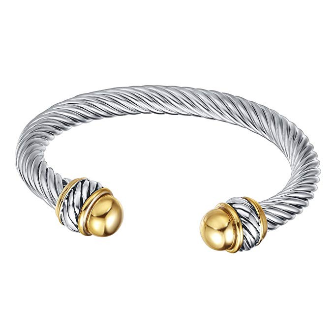UNY Fashion Jewelry Brand Cable Wire Retro Antique Bangle Elegant Beautiful Valentine | Amazon (US)