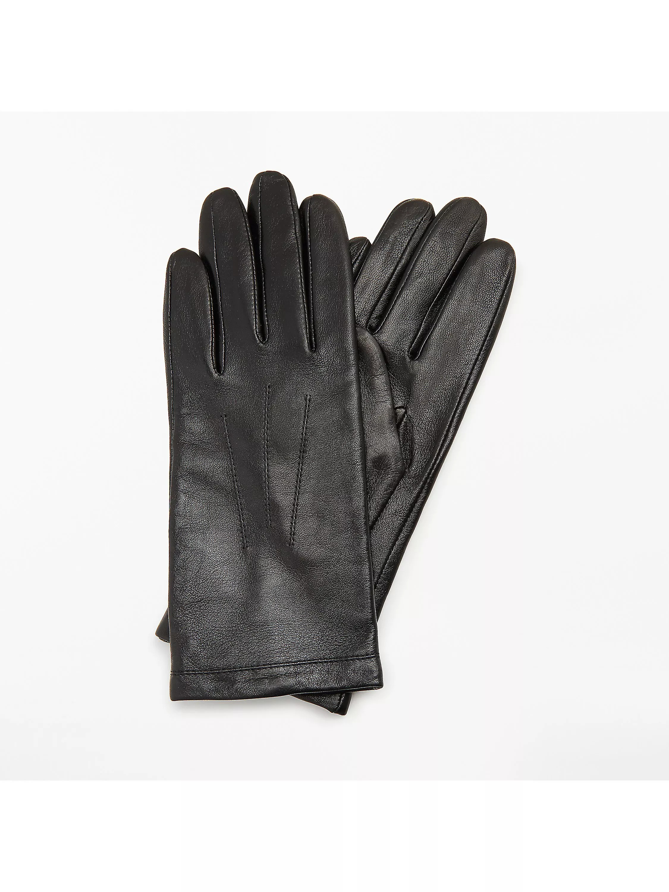 John LewisFleece Lined Women's Leather Gloves, Black | John Lewis (UK)