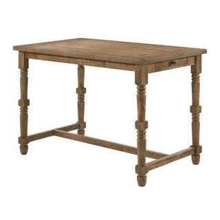 Acme Furniture Farsiris 55 in. Rectangle Weathered Oak Wood Top with Wood Frame (Seats 6) 77175 -... | The Home Depot