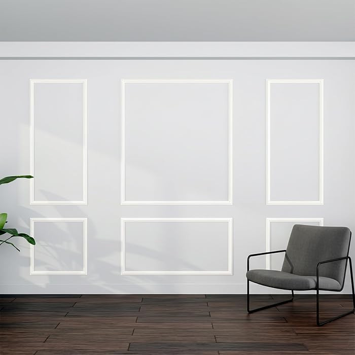 Peel and Stick Wall Molding Kit – Pre-Cut Wainscoting Panels, Set of 3 (3 Top & 3 Bottom), Easy... | Amazon (US)