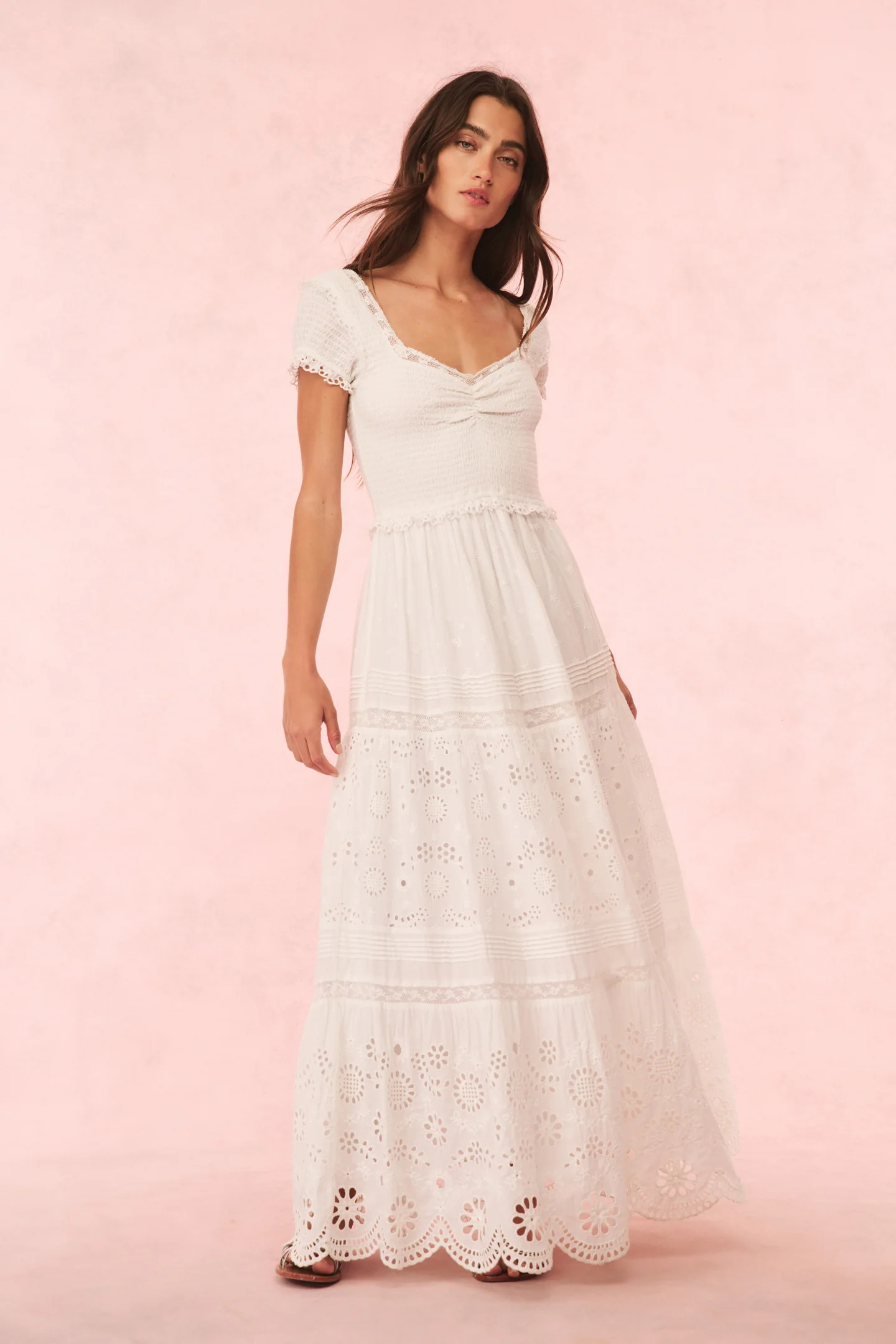 Bisolet Eyelet Lace Maxi Dress - OPTIC WHITE / XL | LoveShackFancy