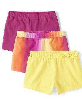 Toddler Girls Ombre Side Tie Shorts 3-Pack - sun | The Children's Place