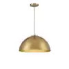 TUXEDO PARK LIGHTING 18 in. W x 10 in. H 1-Light Natural Brass Hanging Pendant Light with Metal Dome Shade 7-364401-B | The Home Depot