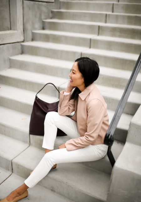 Shop this look for less - leather jacket, white shirt, and jeans!

#businesscasual
#smartcasual
#balletflats
#springoutfit
#workoutfit

#LTKSeasonal #LTKworkwear #LTKstyletip