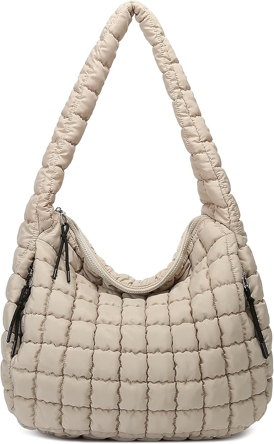 Queenoris Quilted Puffer Travel Tote Bag for Women, Large Lightweight Carryall Shoulder Bag Cross... | Amazon (US)
