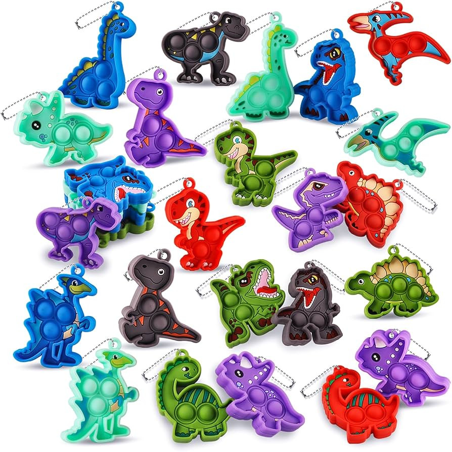 Kiss Monkey 24 Pack Dinosaur Party Favors,Mini Pop Keychain Toys Bulk,Pop Fidgets Party Favors fo... | Amazon (US)