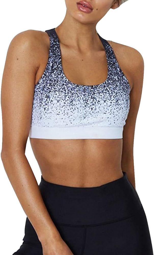 MACCHIASHINE Women's 2 PCS Pattern Print Sports Bra Pants Set Yoga Wear Set Racerback Bra and Leg... | Amazon (US)