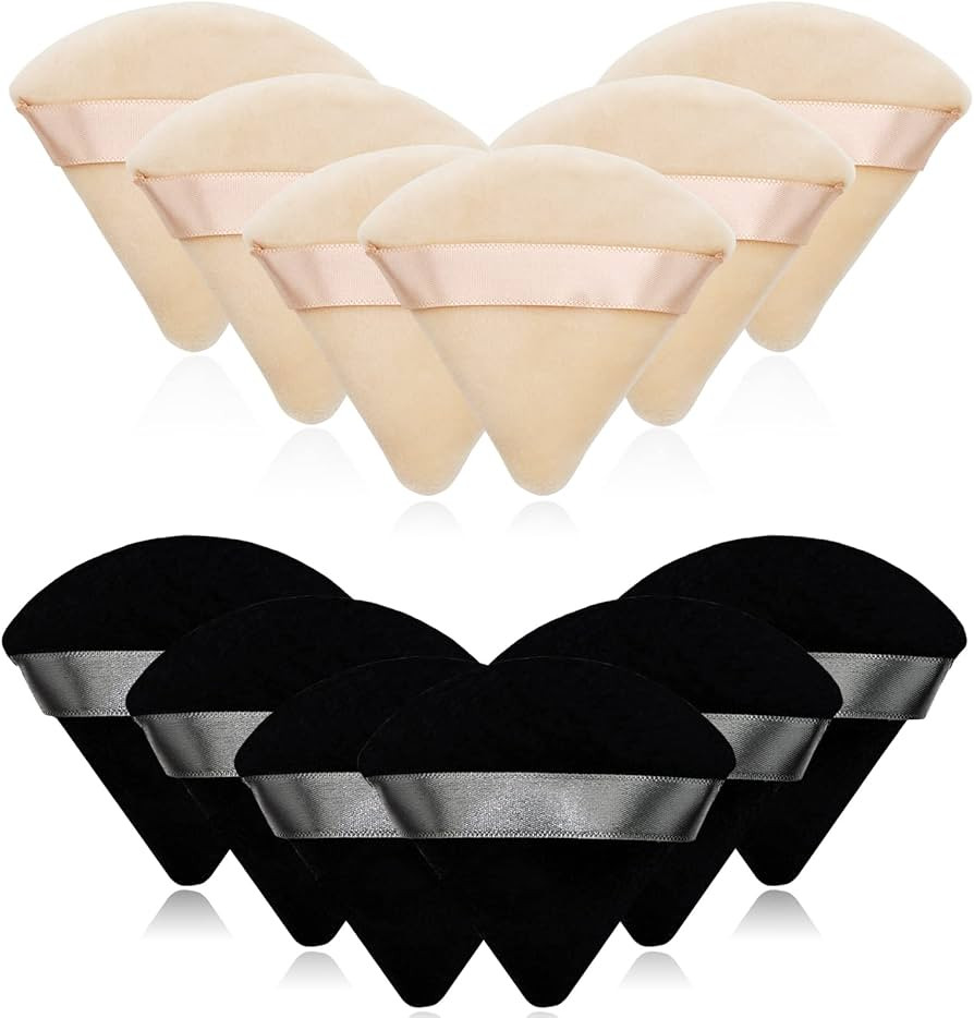 12 Pieces Cosmetic Powder Puff,2.76 inch Portable Soft Sponge Setting Face Puffs,Triangle Velvet ... | Amazon (US)