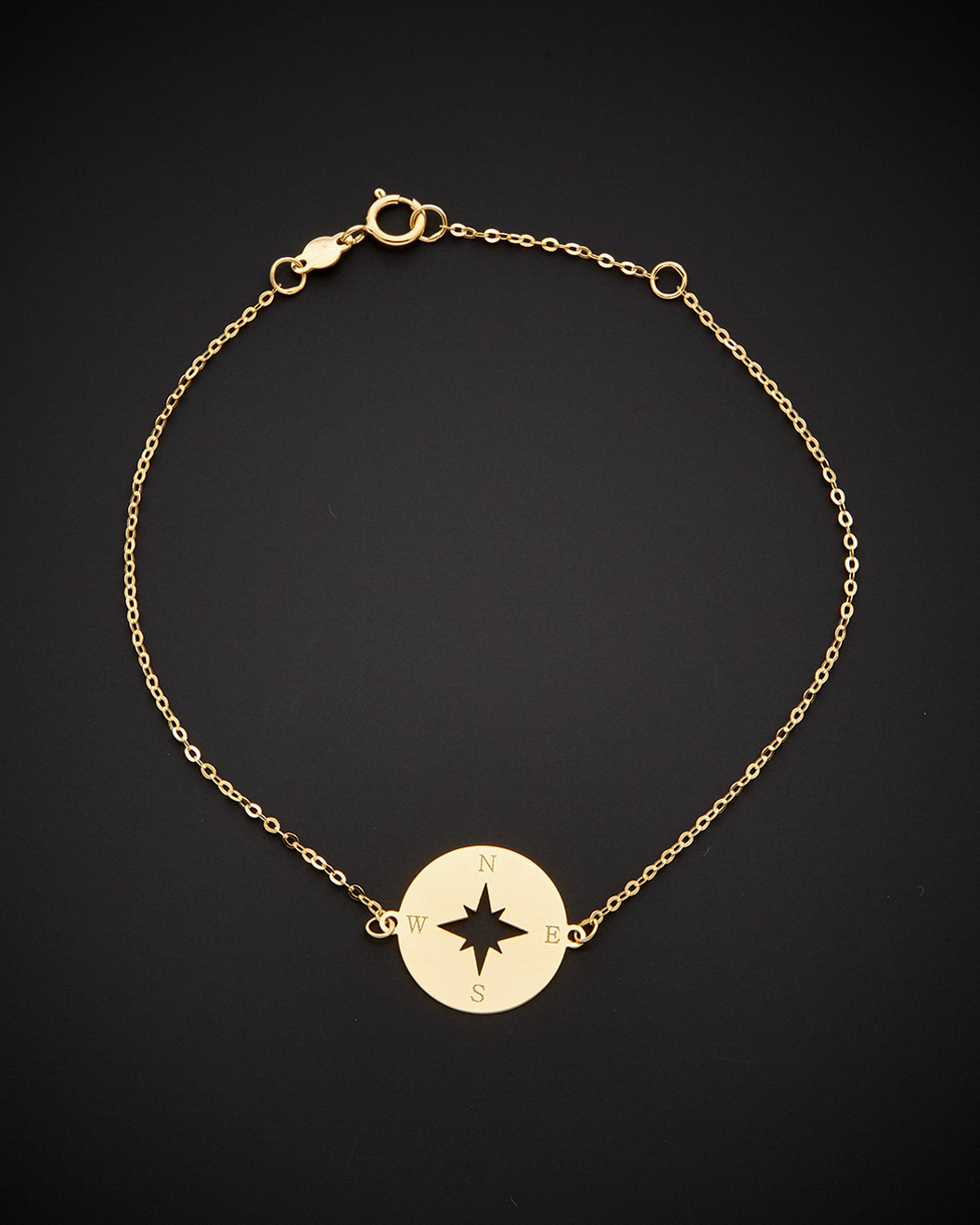 14K Italian Gold Extender Compass Bracelet | Rue La La