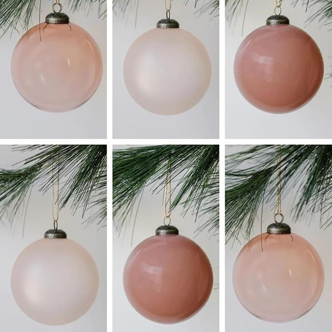 CG Hunter Holiday Collection, 4-inch Assorted Vintage Rose Glass Set-of-6 Christmas Tree Ornament... | Amazon (US)