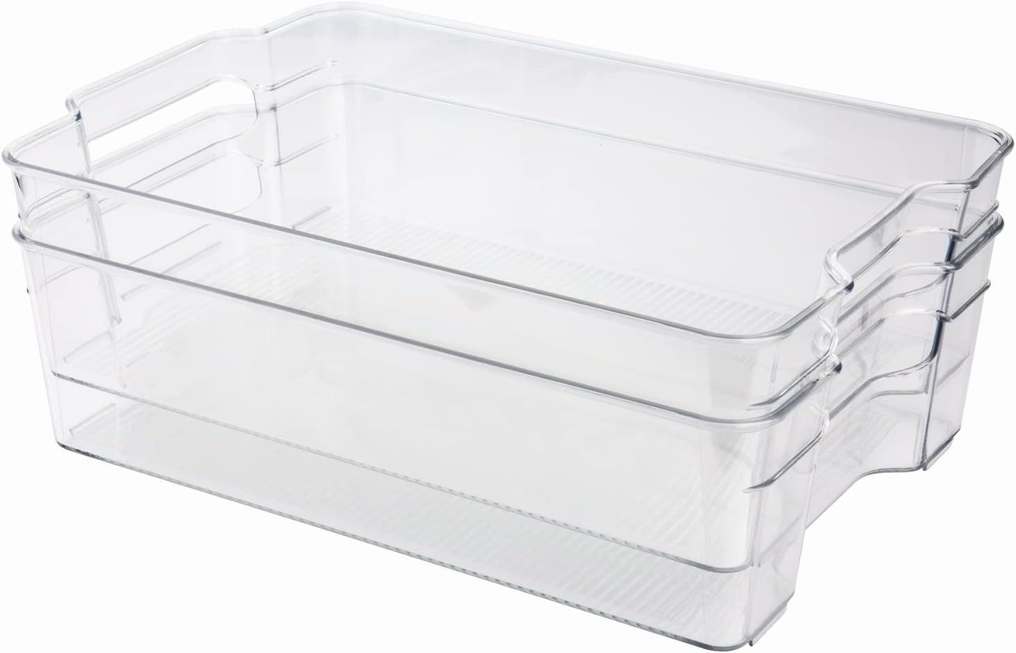 SIMPLEMADE Clear Refrigerator Organizers, 2 Pack Large Sized 8" x 12" Clear Bins for Fridge, Cont... | Amazon (US)