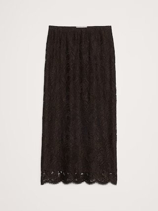 Stretch-Lace Midi Skirt | Banana Republic (US)