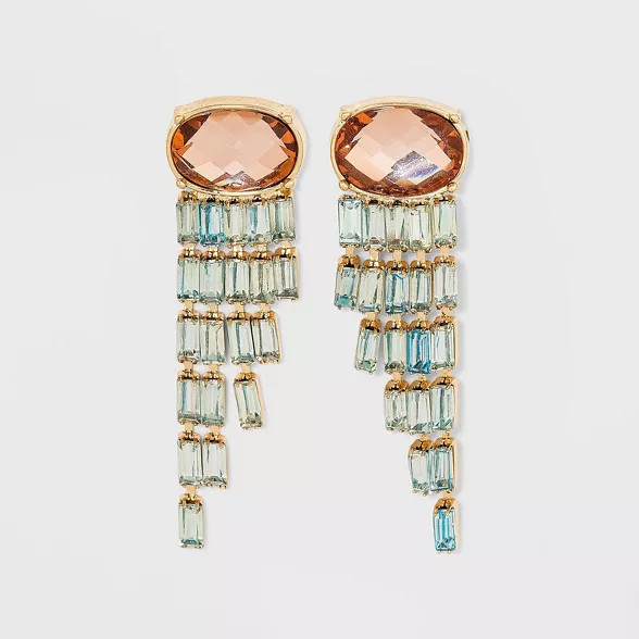 Glass Cascasing Stones Drop Earrings - A New Day™ | Target