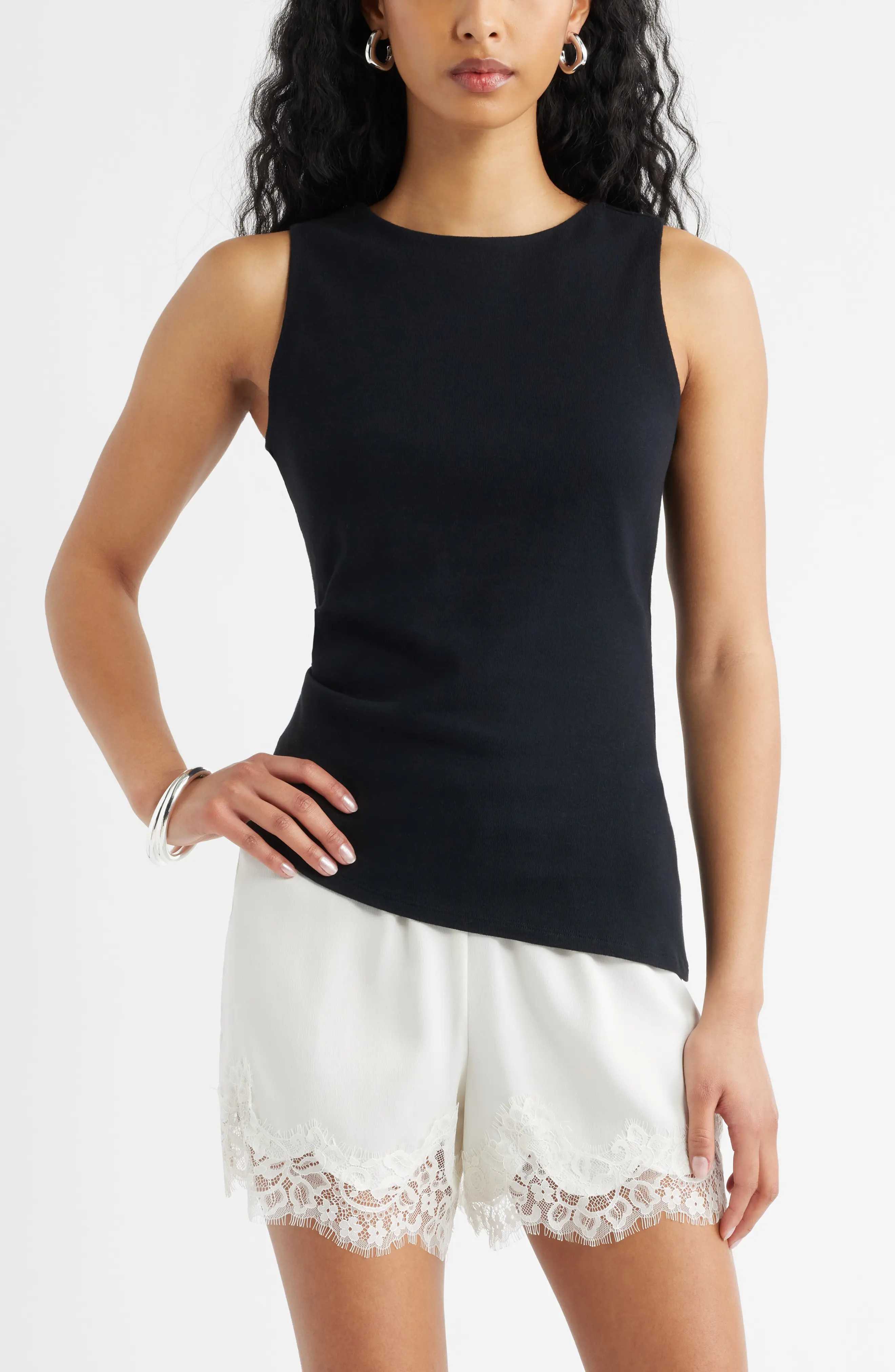 Asymmetric Rib Cotton Tank (Women) | Nordstrom | Nordstrom