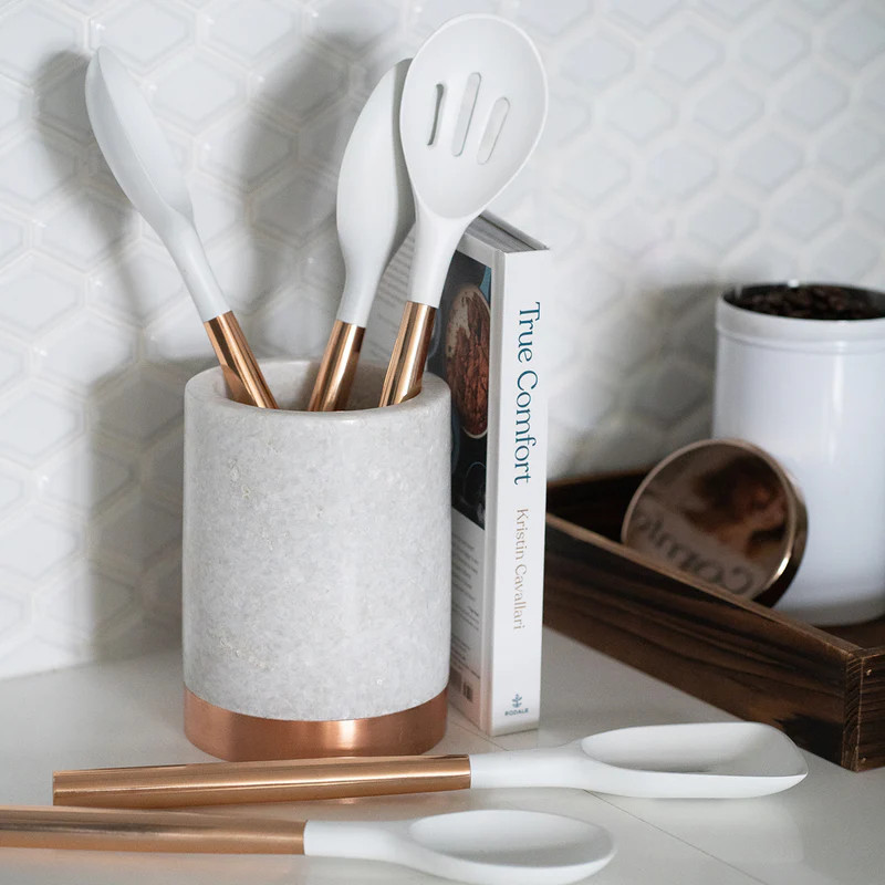 White + Copper Utensils (Set of 5) | Uncommon James