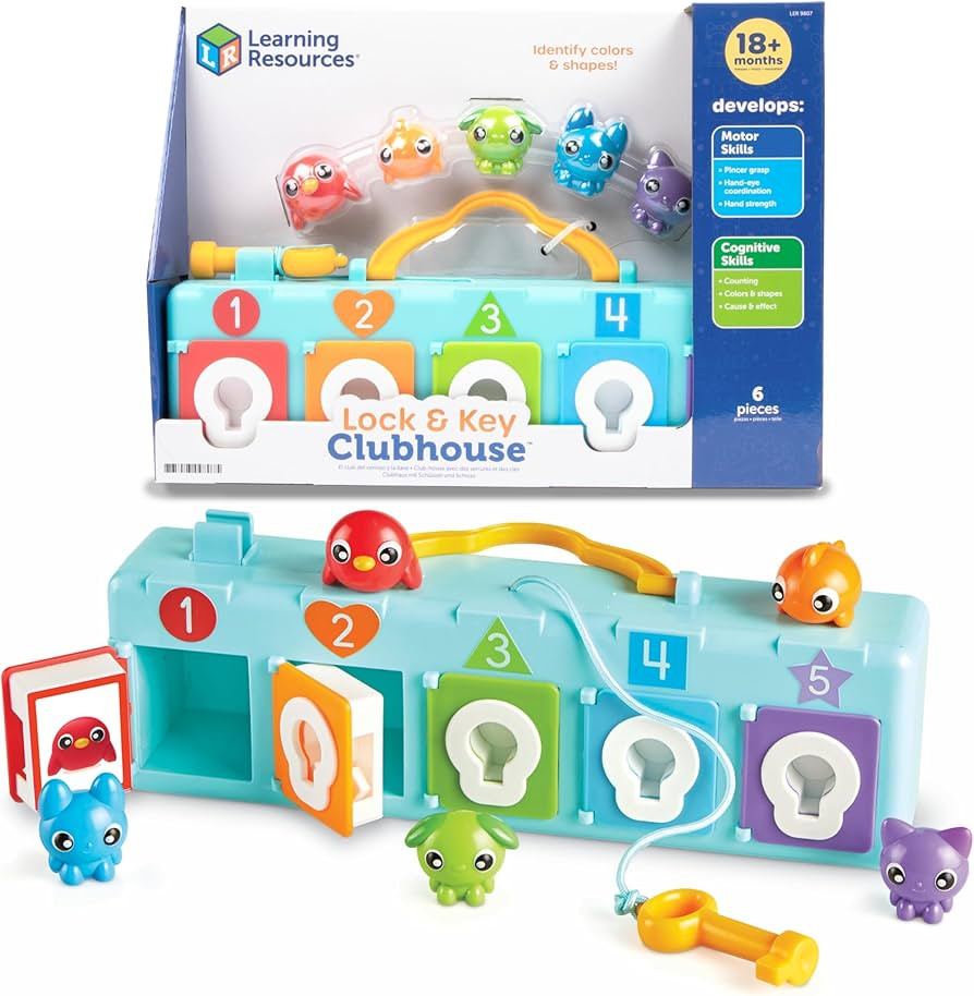Learning Resources Lock & Key Clubhouse, Counting and Fine Motor Games, Combination Lock Toy , Mo... | Amazon (US)