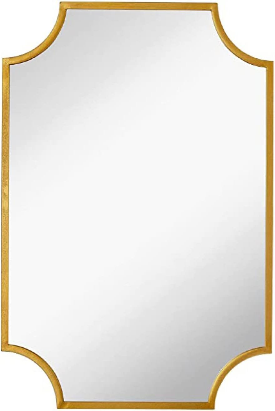Hamilton Hills Metal Framed 24x36 inch Gold Scalloped Mirror | Large Rectangle Decorative Mirrors... | Amazon (US)