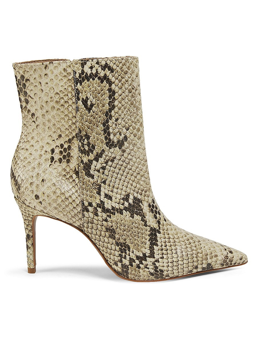 Schutz Women's Mikki 90MM Snakeskin Print Leather Ankle Boots - Natural Multi - Size 7.5 | Saks Fifth Avenue OFF 5TH