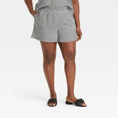 Women's Mid-Rise Linen Pull-On Shorts - A New Day™ | Target