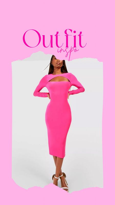 Barbiecore | Boohoo Slinky Pink Dress | Summer outfit ideas | White heels 

#LTKunder50