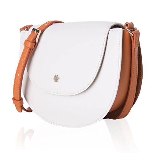 The Lovely Tote Co. Women's Color Block Crossbody Bag Saddle Purse Satchel,Brown | Amazon (US)