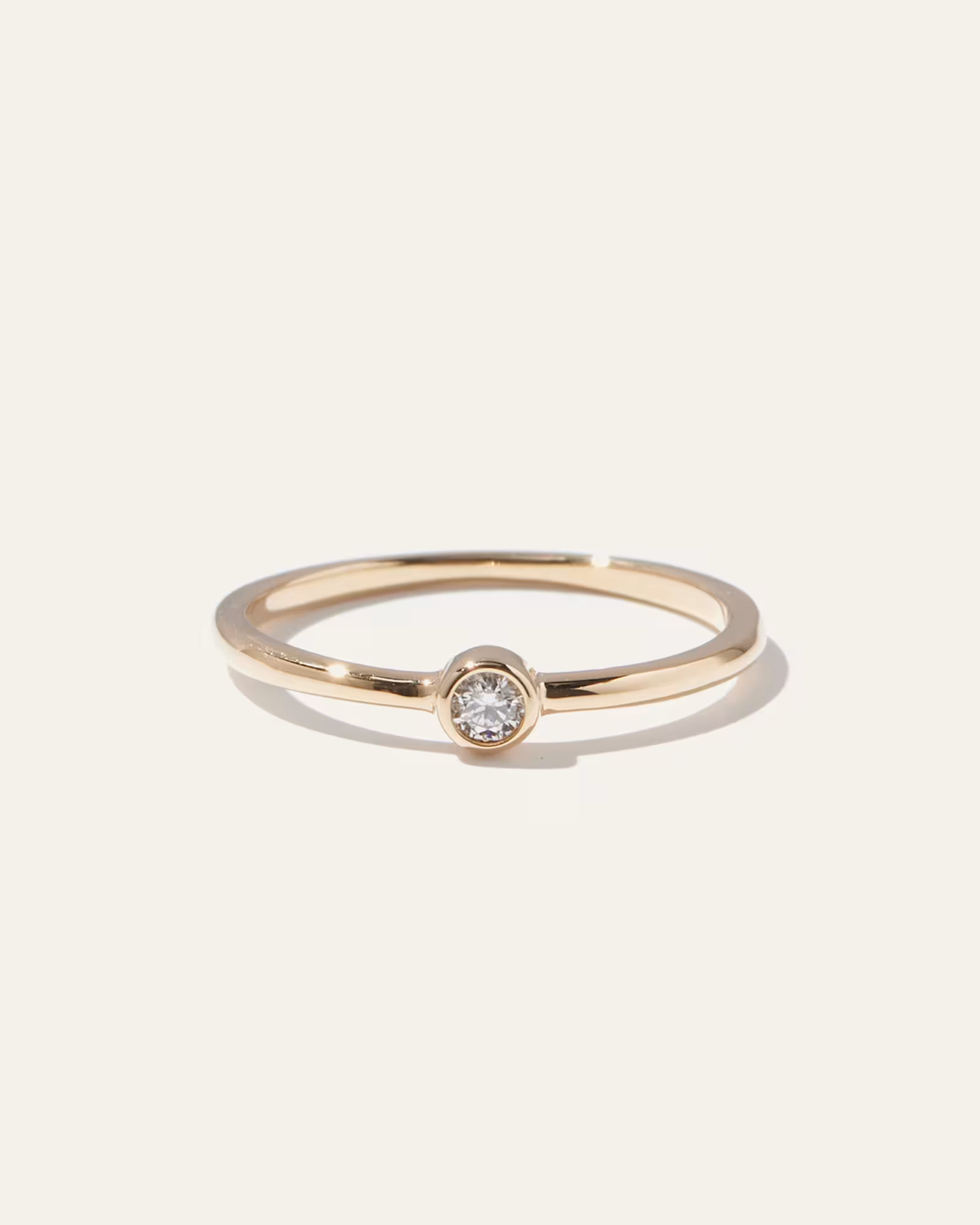14K Gold Solo Diamond Bezel Ring | Quince