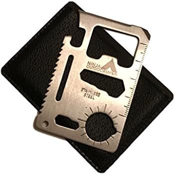 Ninja Outdoorsman 11 in 1 Stainless Steel Credit Card Pocket Sized Survival Multi tool (Single) | Amazon (US)