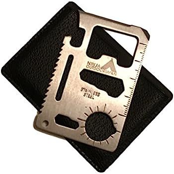 Ninja Outdoorsman 11 in 1 Stainless Steel Credit Card Pocket Sized Survival Multi tool (Single) | Amazon (US)