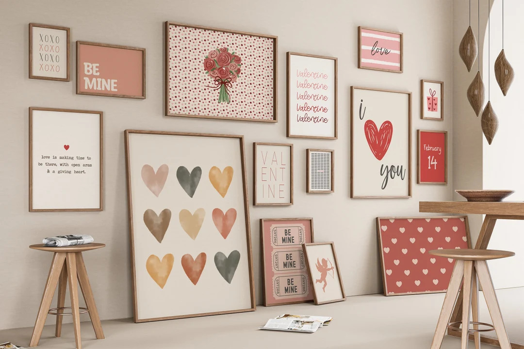 Valentines Printable Wall Art | Valentines Gallery Wall | Valentine Digital Download | Valentines... | Etsy (US)