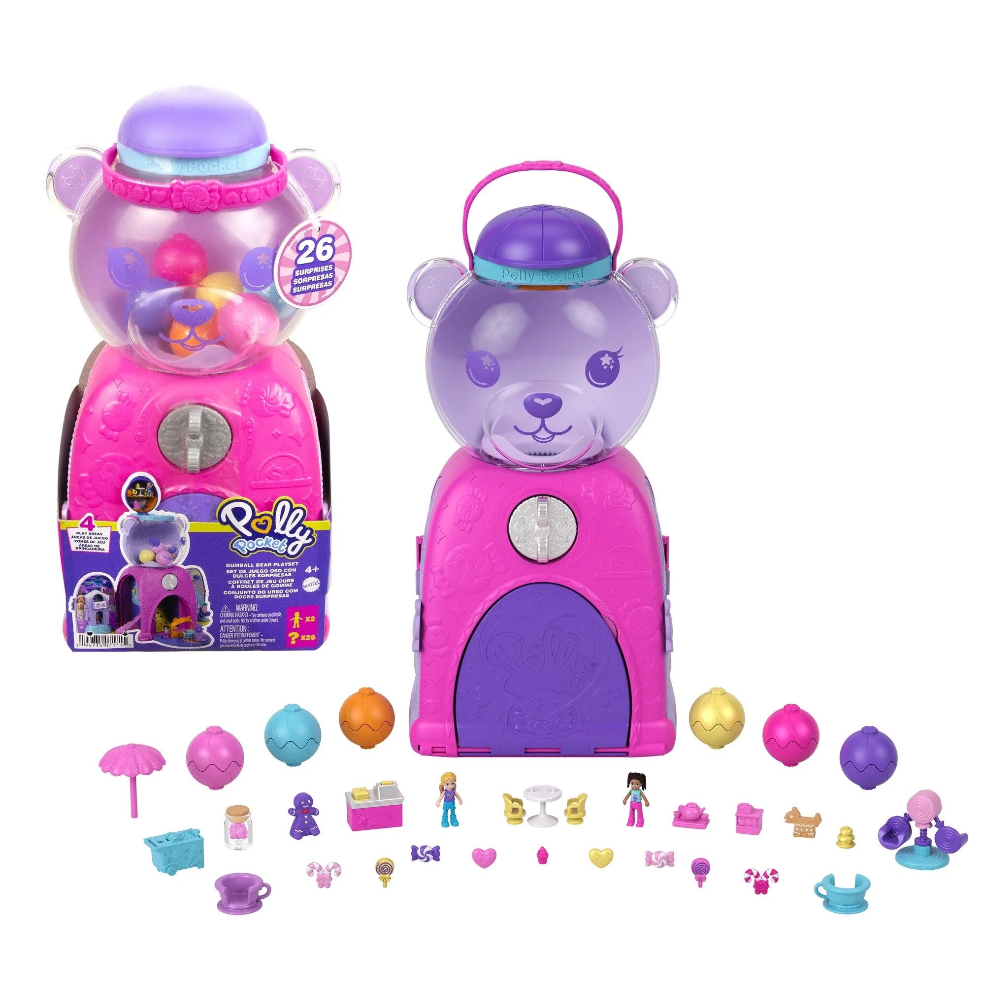 Polly Pocket Travel Toys Gumball Bear Playset 2 Dolls and Accessories - Walmart.com | Walmart (US)