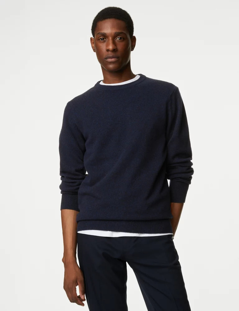 Pure Extra Fine Lambswool Crew Neck Jumper | Marks & Spencer (UK)