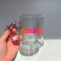 Mama Clear Glass Mug 12Oz, Mothers Day Gifts, Gifts For Mom, Birthday Personalized Cups Mom | Etsy (US)