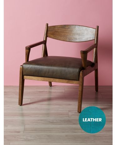 31in Top Grain Leather Kennedy Accent Chair | HomeGoods