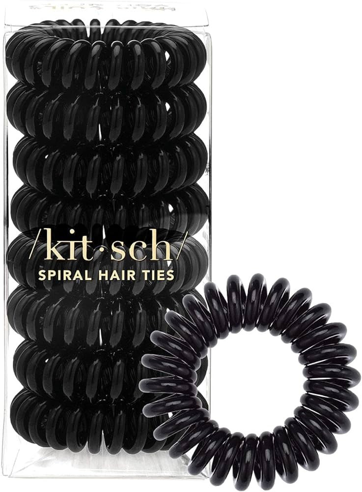 Kitsch Spiral Hair Ties for Women - Waterproof Ponytail Holders for Teens | Stylish Phone Cord Ha... | Amazon (US)