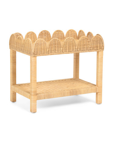 25x16 Doki Scallop Rattan Table | Global Home | Marshalls | Marshalls