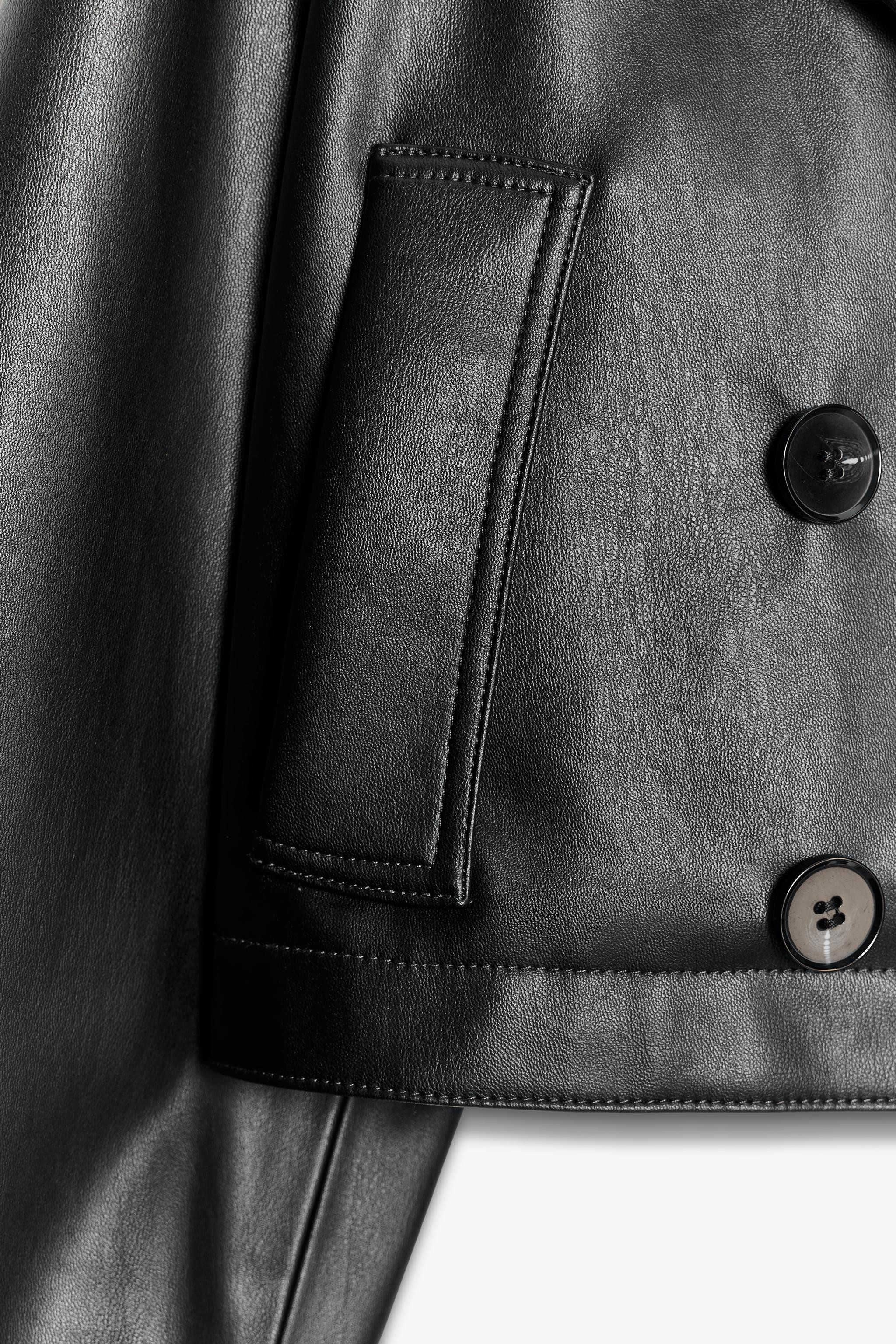 FAUX LEATHER SHORT TRENCH COAT | Zara UK