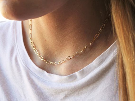 Paper Clip Necklace Dainty Necklace Gold Necklace Necklace | Etsy | Etsy (US)