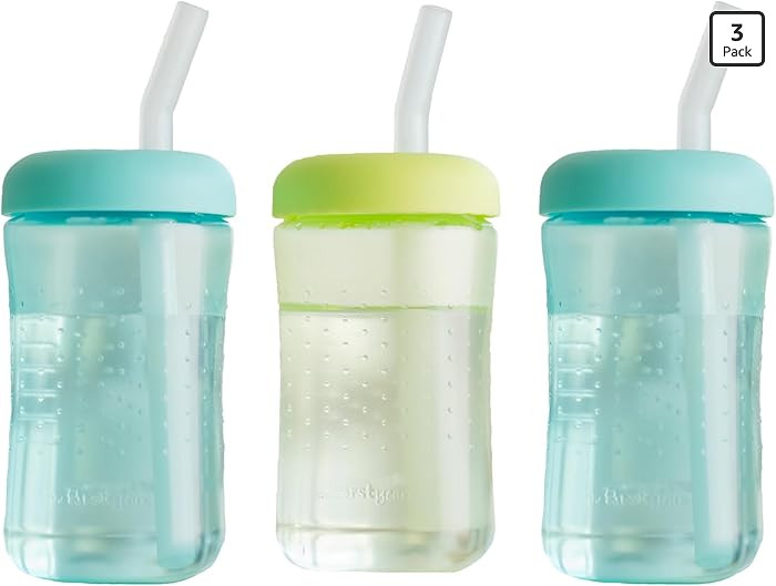 The First Years Squeeze & Sip Toddler Straw Cups - Squeezable Transition Sippy Cup with Silicone ... | Amazon (US)