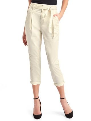 Gap Women Paper Bag High Rise Chinos Size 0 Regular - Snow cap | Gap US