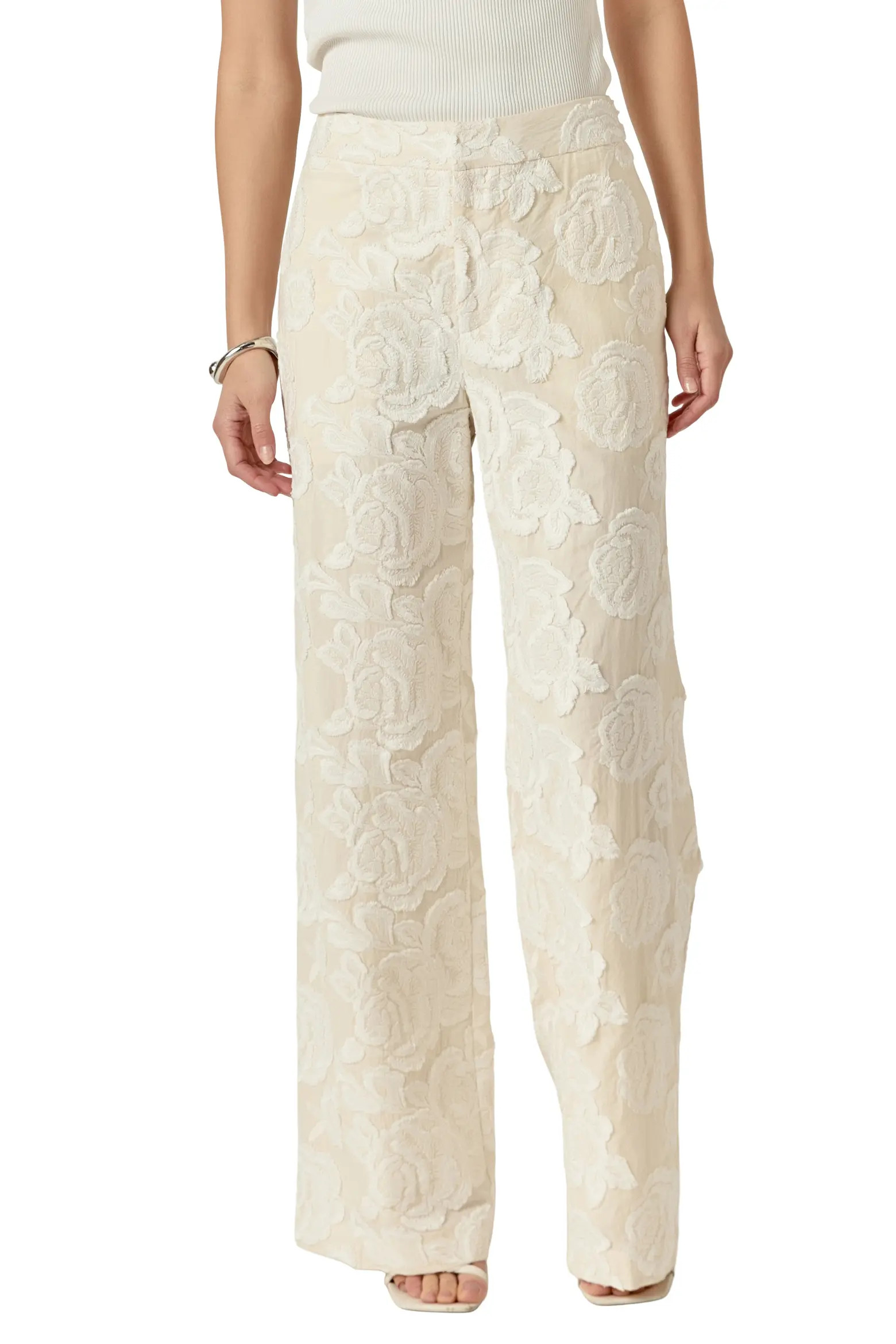 Floral Embroidered Wide Leg Cotton Pants (Women) | Nordstrom | Nordstrom