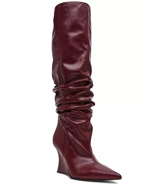 Women's Distortion Knee-High Slouch Wedge Boots | Macy's