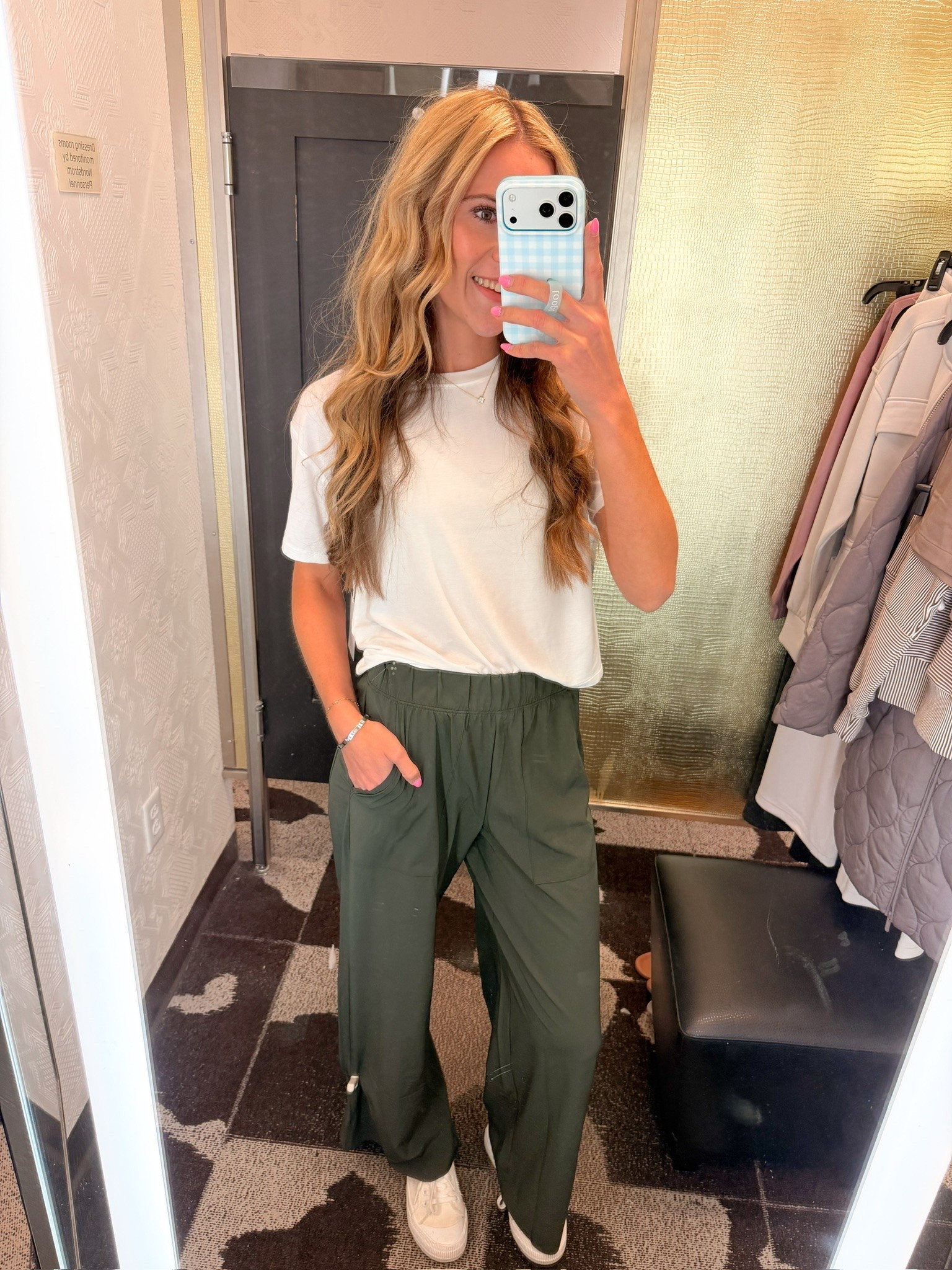 This Zella white tee paired with Beyond Yoga olive wide leg pants is such an easy elevated athleisure look ladies — both are on sale right now and the quality on those pants is incredible

Wearing a true to size small in both, 5’9” for reference

#LTKSaleAlert